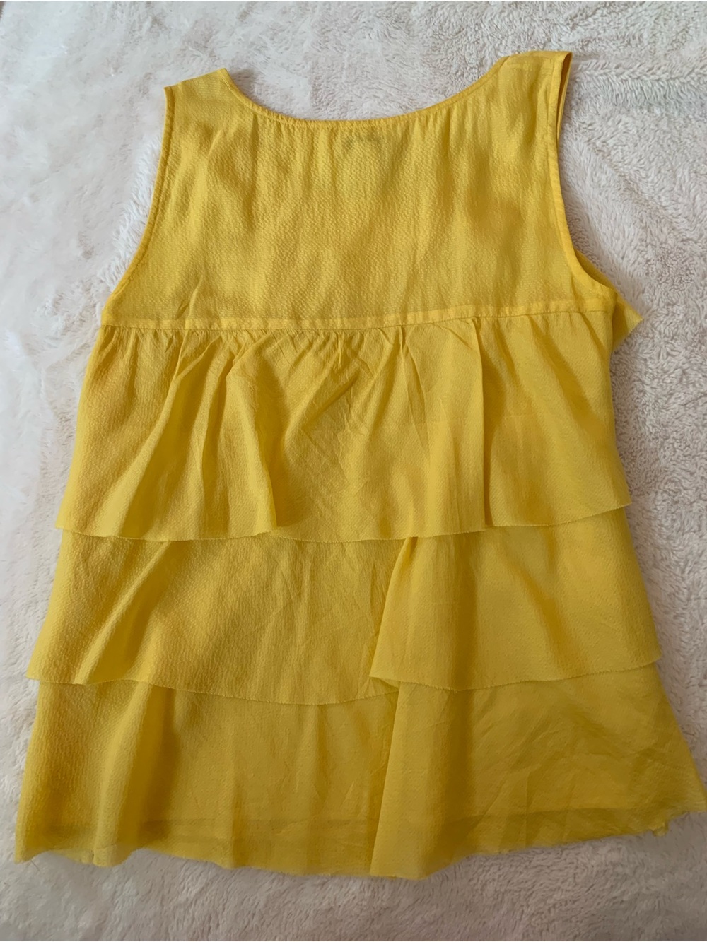 J. Crew Yellow Tiered Ruffle Shell - Picture 4 of 4